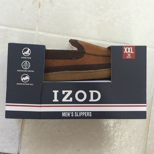 IZOD men's slippers Tan with fleece lining size 13 / XXL NIB